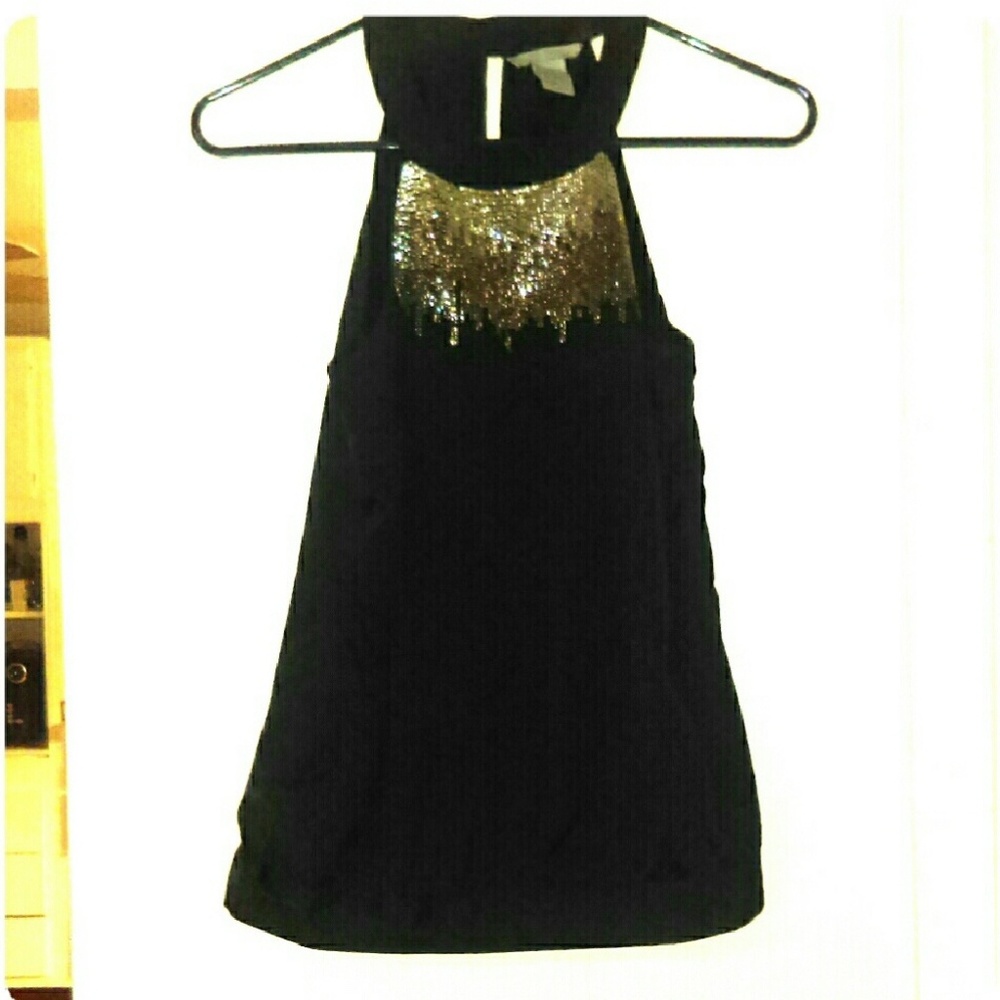 H&M black and silver beaded top